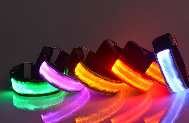 Rechargeable led luminous arm with LED reflective bracelet luminous with fun run outdoor sports running lights