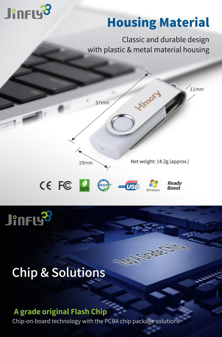 Grade A Metal USB Swivel Flash Drive , 32Gb 3.0 Flash Drive