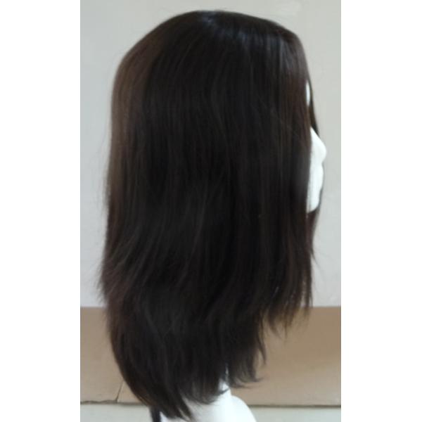 Adjustable Straps Human Hair Wig Ladies Wigs 130% Density Black