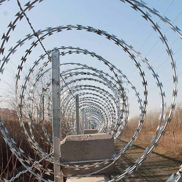 ISO9001 Stainless Steel pvc coated Razor Barbed Wire Fencing 5m To 15m