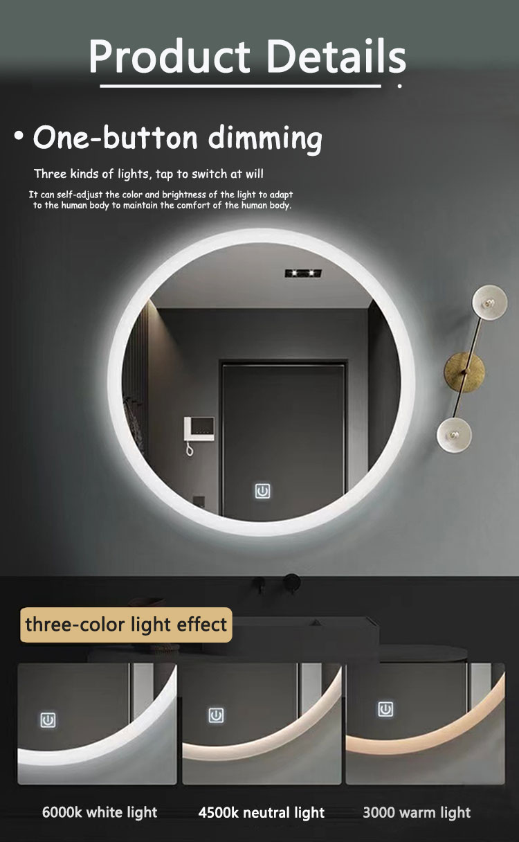 Touch Screen Smart Mirror With LED Lights and Sensor Switch For Bathroom Improvement