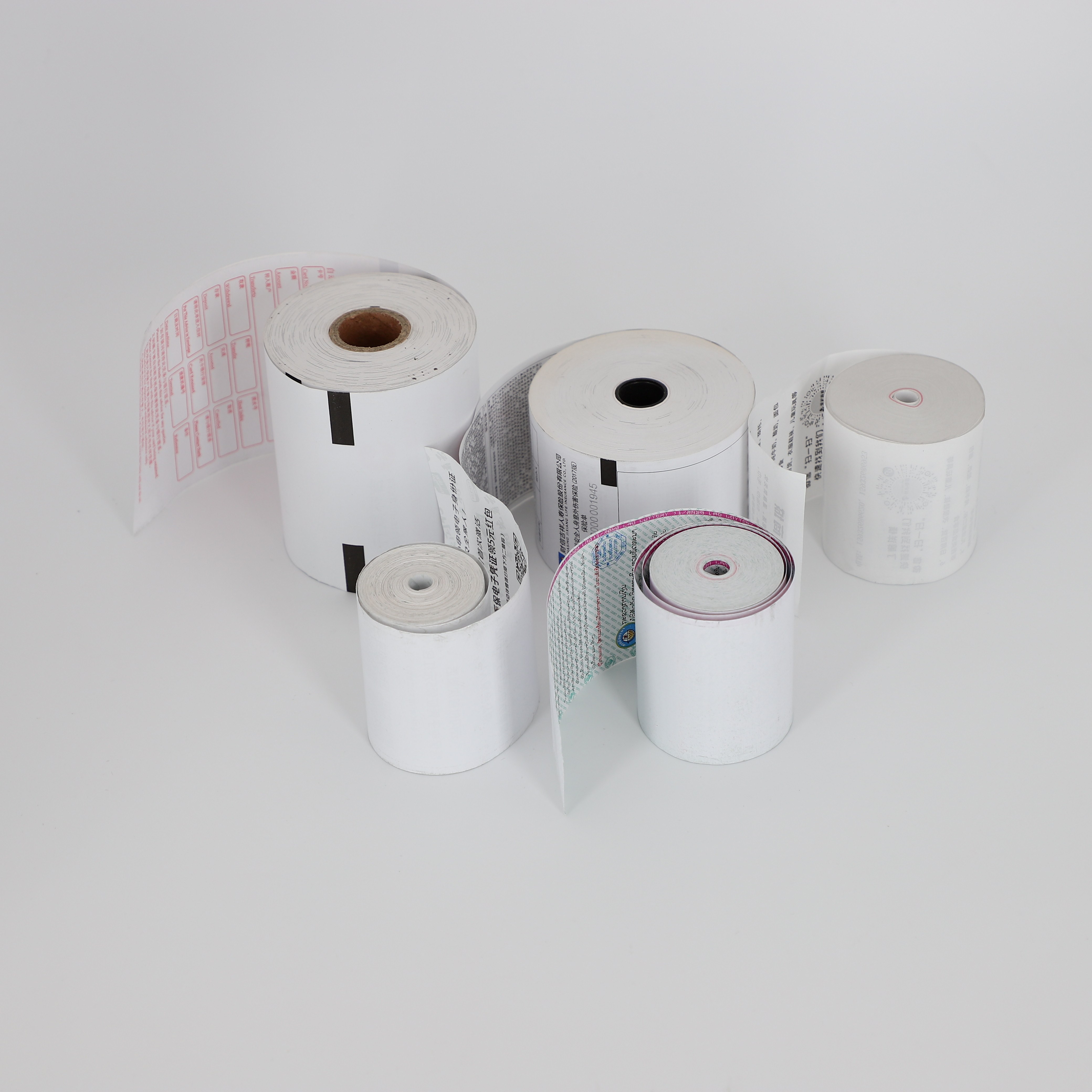 100% Virgin Wood Pulp POS Thermal Paper Roll 45-80gsm Weight Customizable Sizes