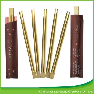 China Nature 21cm Disposable Twin Bamboo Chopsticks; Open Paper Packing wholesale