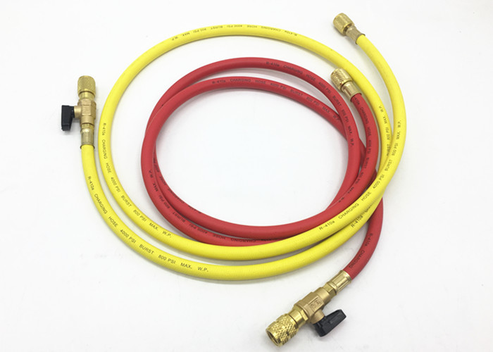 Air Conditioning Service Freon Refrigerant Hoses With Ball Valves For R410A