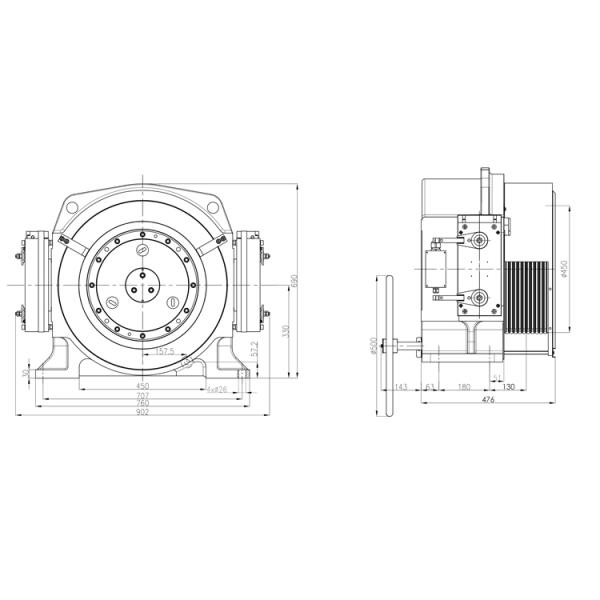 0.25-2.0m/S High Performance Gearless Traction Machine For Elevator Solutions