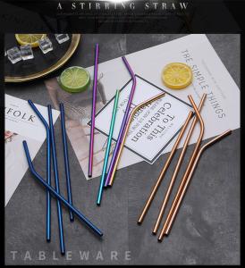 China Personalized Reusable Stainless Steel Straws Engraved Gold Silver Green wholesale