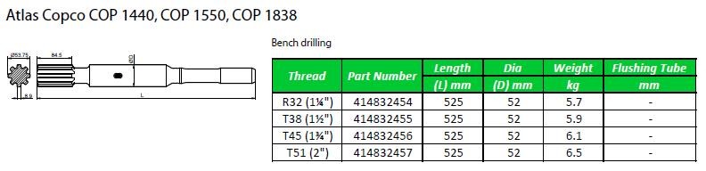 High Strength Drill Shank Adapter R32 / R28 Thread For Bench Drillin