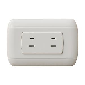 China 2 Gang 2 Pin Electrical Wall Outlet , Electric White Plug Sockets 118 * 75mm wholesale