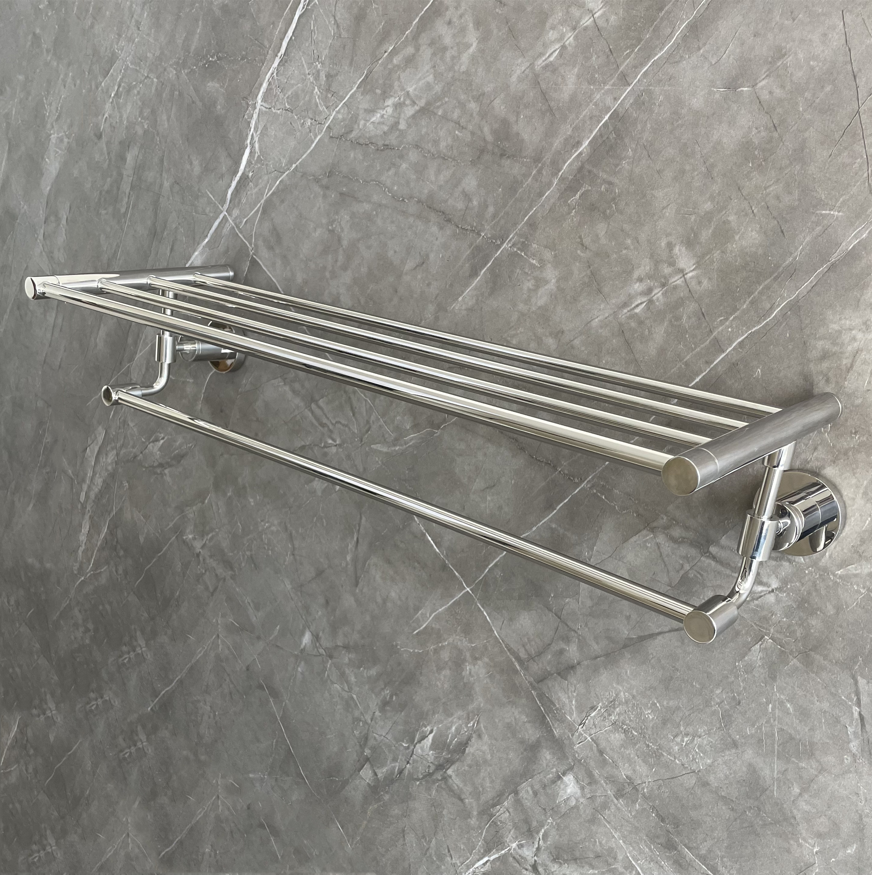 Multifunction Stainless Steel Bathroom Racks Wall Mount Polished Satin Nickel Towel Bar