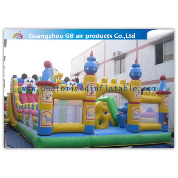 Superman Inflatable Fun Park Funland , Childrens Bouncy Castle With Slide
