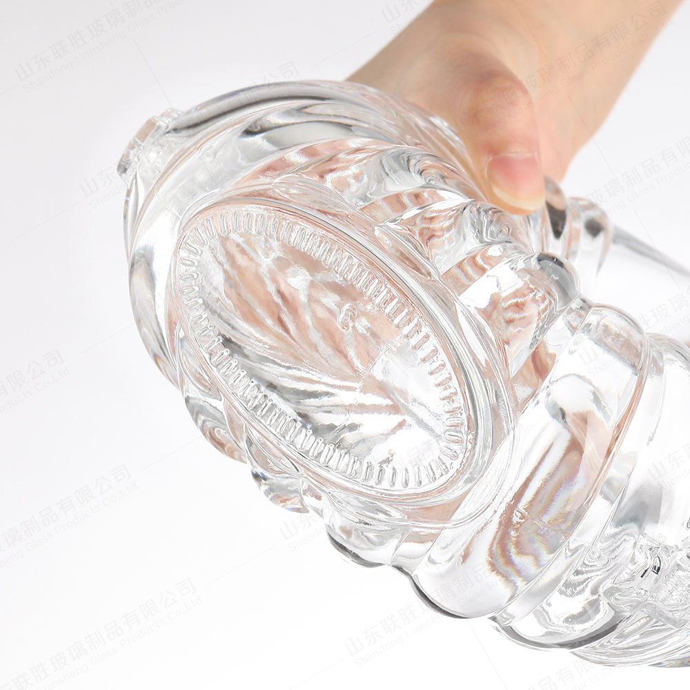 Acid Etch Surface Handling Glass Bottle For Transparent Engraving Whiskey Vodka Rum