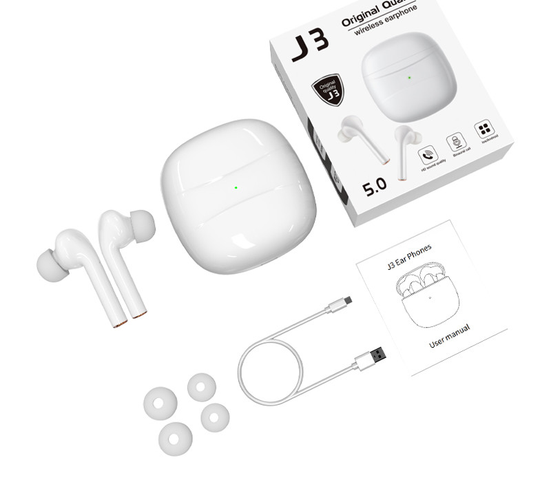 80dB Premium Deep Bass Wireless Bluetooth Stereo Earbud Earphones Built In Mic