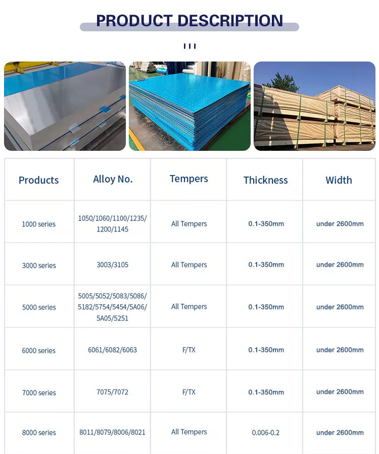 Anodized Aluminum Plate Sheet 1060 1100 3003 5083 6061 1000mm