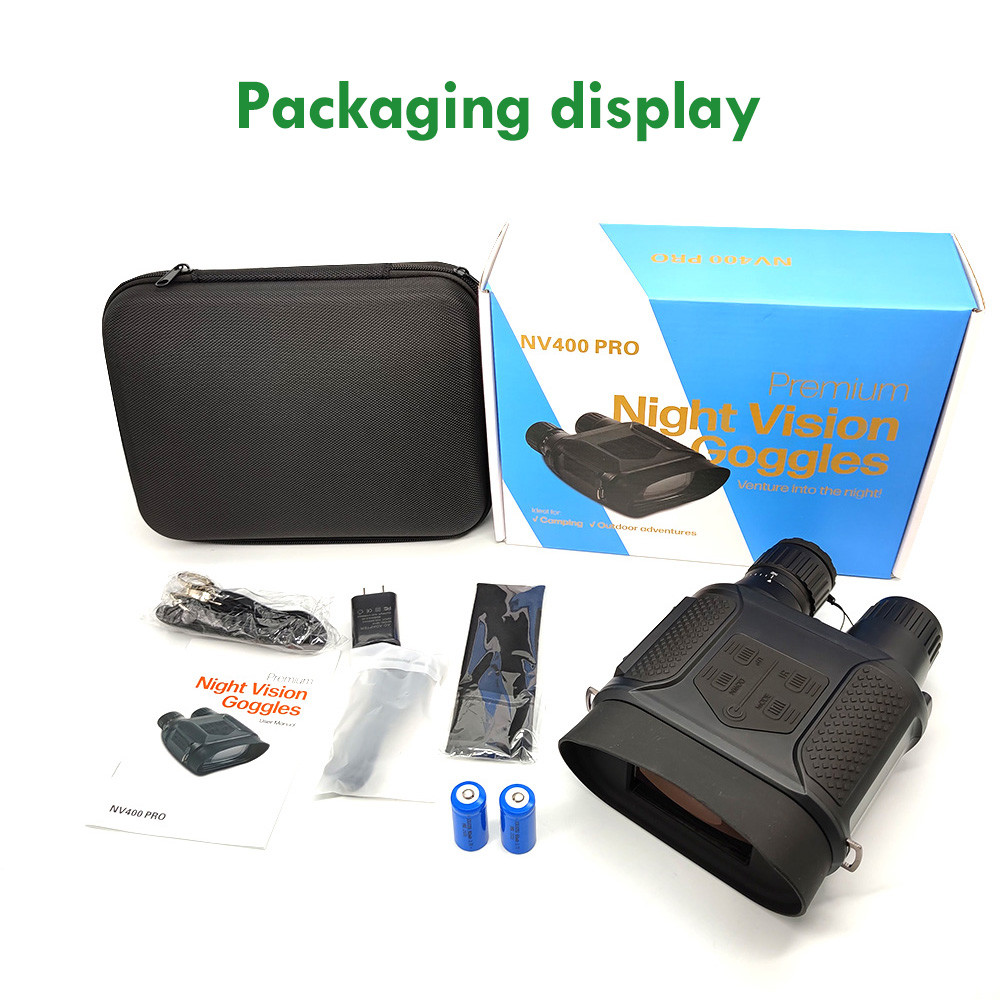 NV400 Pro Night Vision Goggles Binoculars Digital Infrared Binoculars 128GB Memory Card