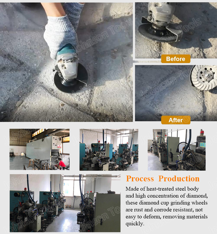 125mm M14 Ridgid SinteredConcrete Grinding Wheel For Rough Surfaces
