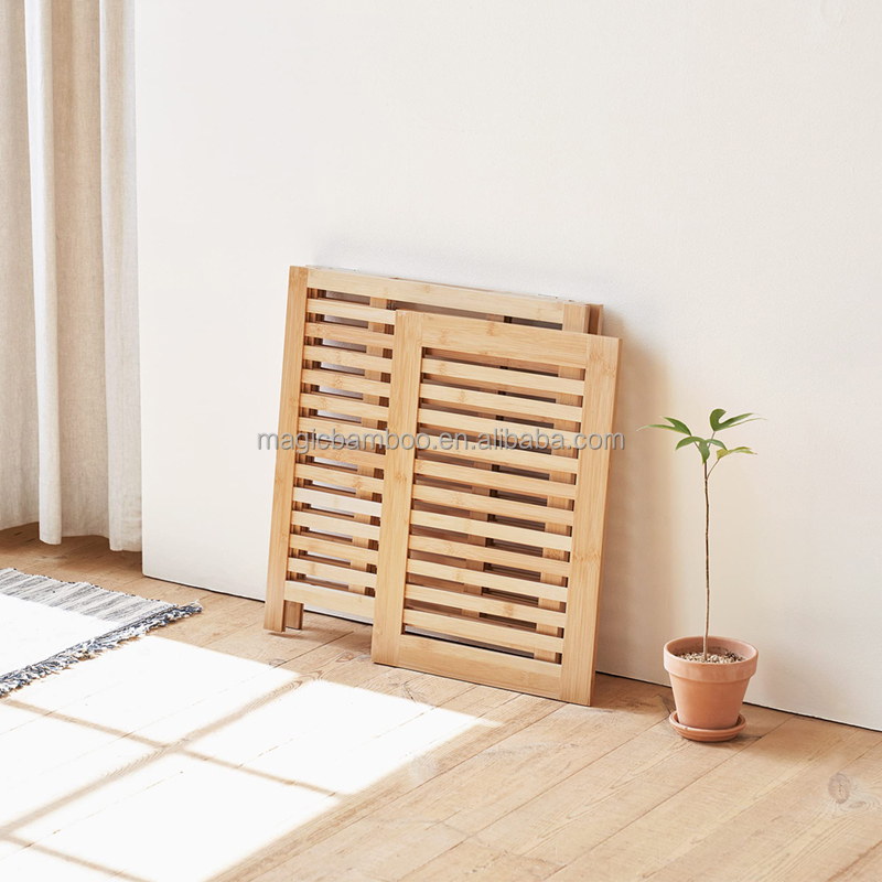 Foldable Bamboo Bathroom Rattan Storage Laundry Hamper Clothes Basket