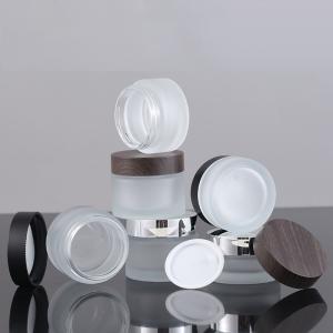 China Clear Frosted Skincare Transparent Glass Jars Cosmetic 30ml 50ml 50g wholesale