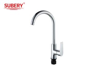 China Chrome Brass Cold And Hot OEM Kitchen Sink Mixer Taps Single Lever wholesale