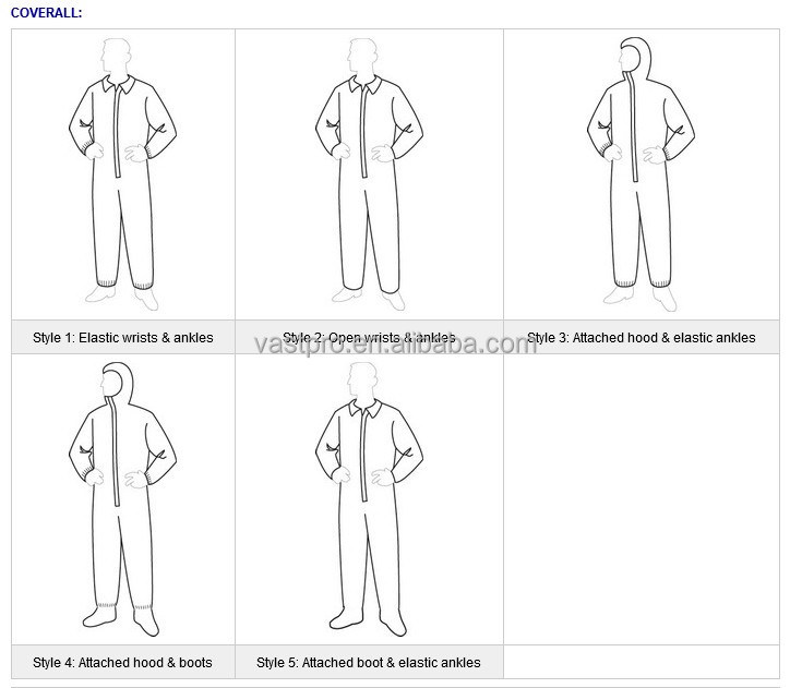 Factory Chemical Diposable PP+PE Orange Type5&6 Safety Coveralls with Reflective Tape