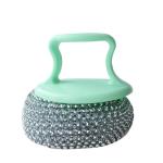 Custom Kitchen Cleaning Scourer PET Handle Stainless Steel Scrubber