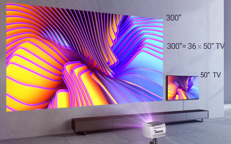 Flyin V8 750Ansi Lumen 1080p Home Theater Projector Mini Smart Full Hd 4k Dlp Led