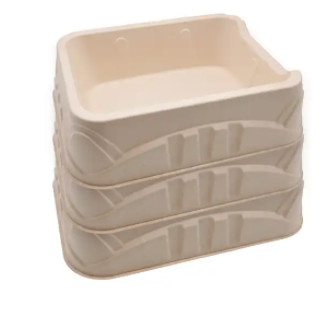 Bamboo Fiber Disposable Litter Boxes Eco Friendly Molded Pulp Paper Litter Box