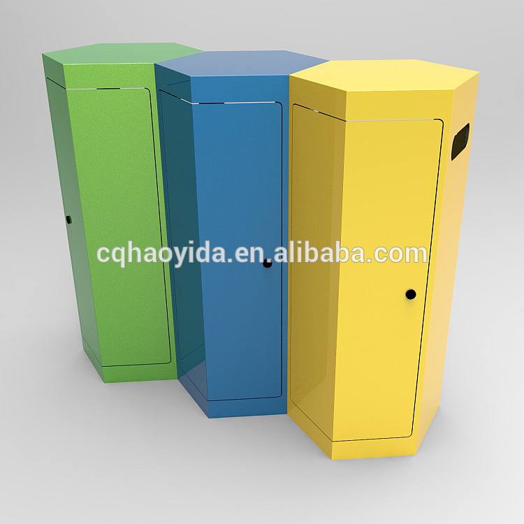 Haoyida Outdoor Metal Trash Bin Contemporary Modular Recycling Bin Urban Street Park Waste Bin