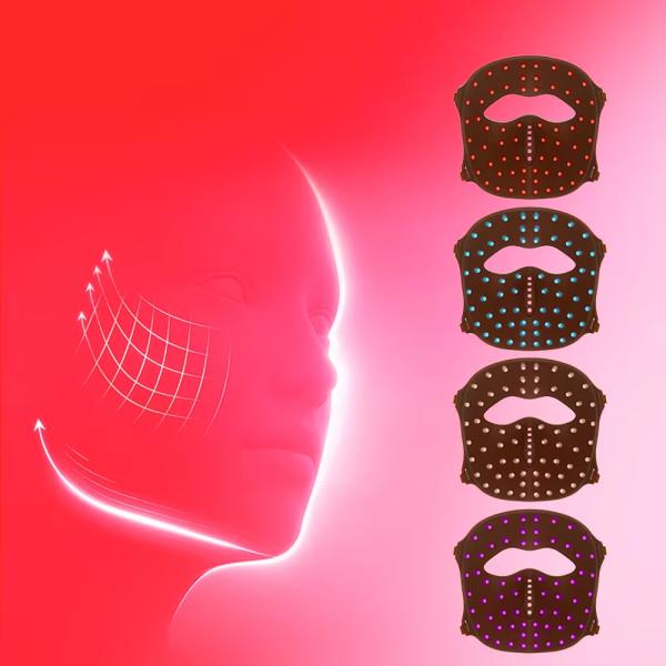 Handheld LED Light Face Mask 40hz Pulse Mode Operation Wrinkle Removing Face Mask