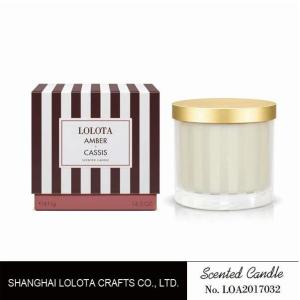 China Striped Bottle Scented Jar Candle Really Good Smelling For Mental Therapy Room wholesale