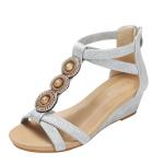 BS171 Fashion Sandals Women'S European And American Rhinestone Cross Strap Back