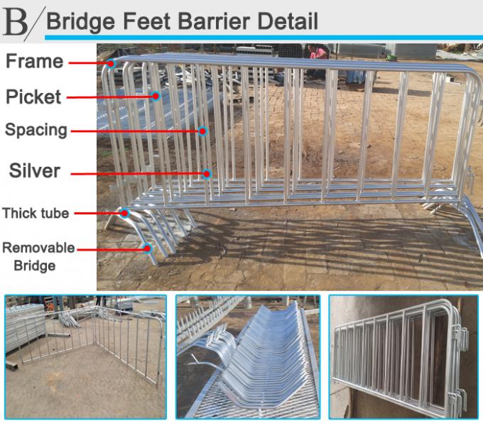 Temporary Crowd Control Barriers 20*1mm Picket , Hot Dipped Galvanzed