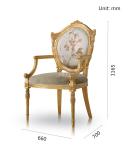 Antique Accent Wooden Armchair Royalty Living Room Leisure Arm Chair