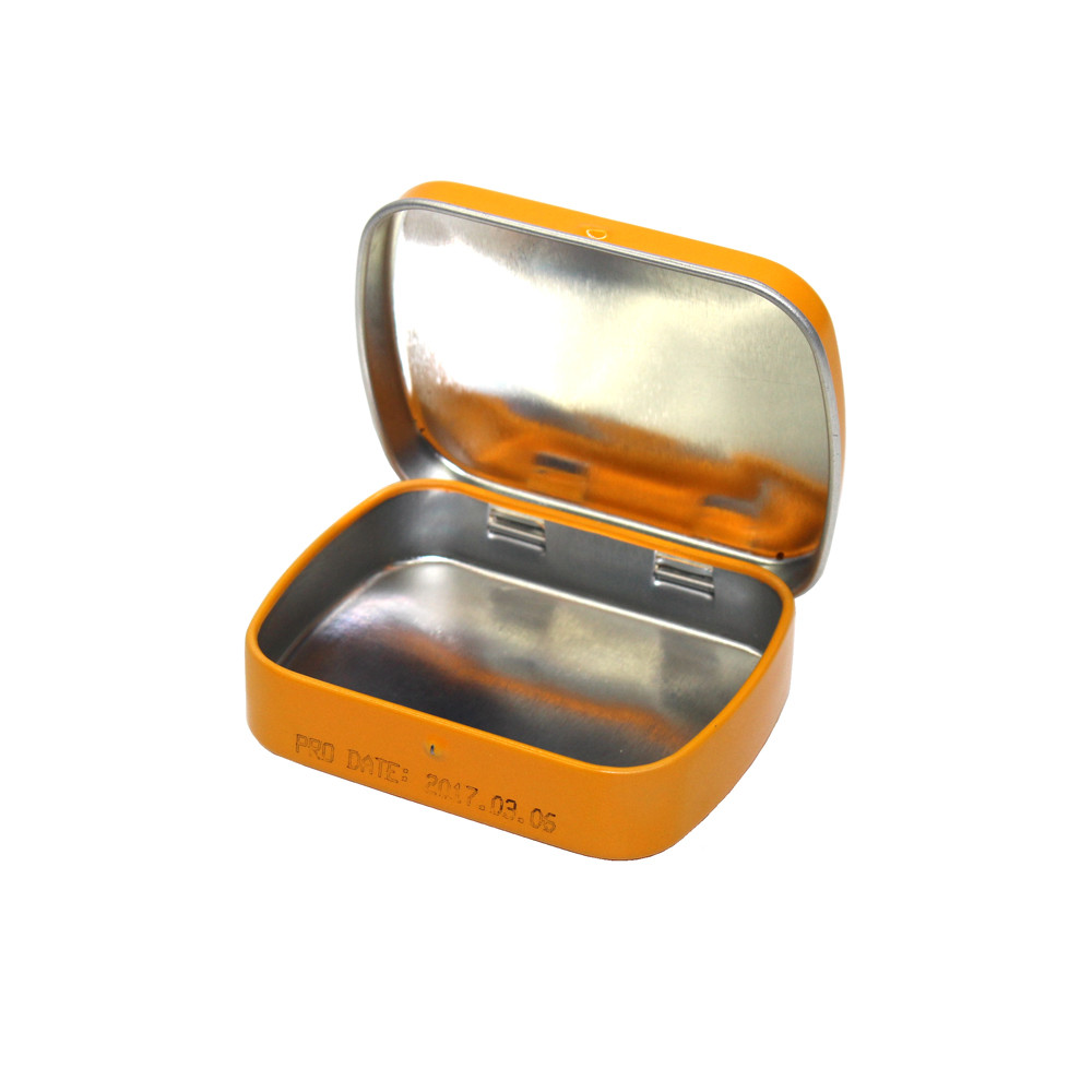 Custom Tin Container for Mints Packaging Hinged Metal Can Food Grade Vintage Tin Box