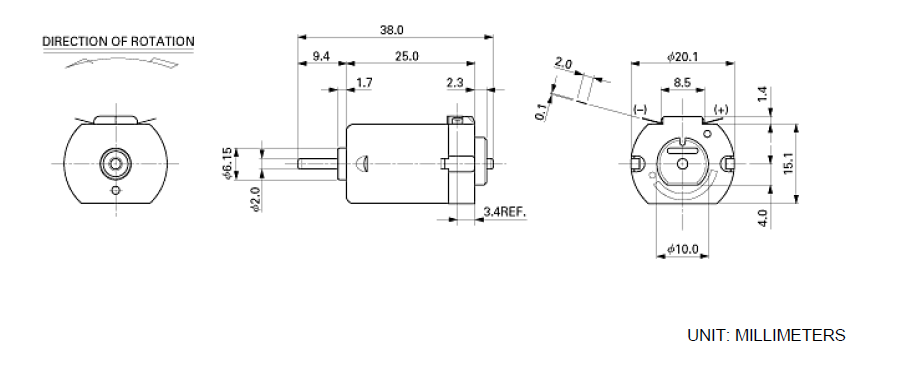 130 Size Adafruit Motor Dimensions