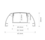 ROHS IP20 Wardrobe LED Aluminium Profile W45.1mm