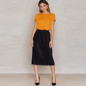 China Women Clothing 2017 Midi Pleated Sparkle Skirt wholesale