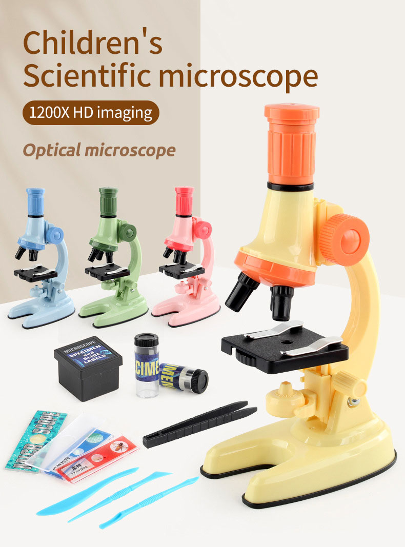 Student Science And Biology Experimental Equipment Plastic 1200 Times Microscope Toy