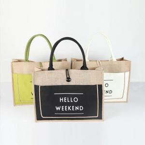China OEM Customized Printing Waterproof Reusable Jute Tote Bags wholesale