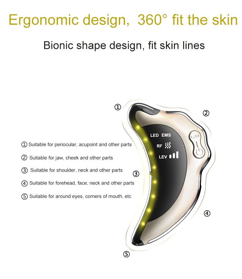 Portable Electric Face Lifting Multi Functional Guasha Scrapping Massage Board For Face