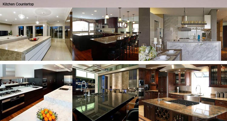 Residencial Green Granite Countertops Kitchen Sink Countertop Top / Edges Polished
