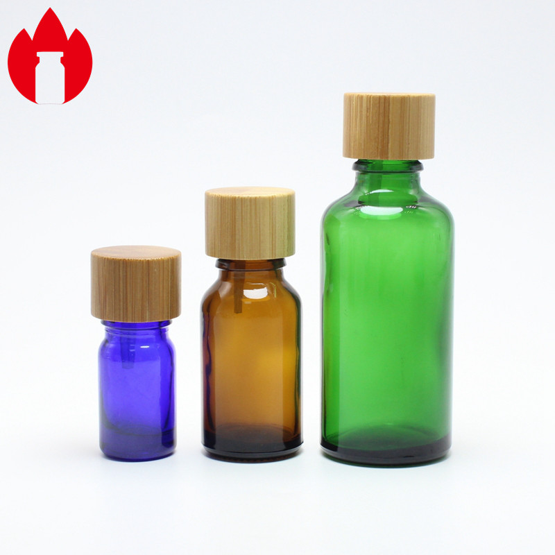 18mm Bamboo Threaded Plastic Screw Caps For Essential Oil Bottle