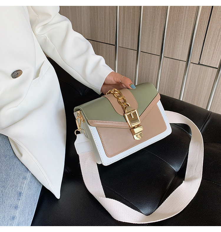 Contrast Color Ladies Cross Body Bag PU Leather Luxury Purses for Women Shoulder Bag