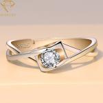 AAA CZ Stones Adjustable Personalized Silver Ring For Women