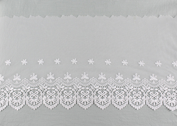 Embroidered Nylon Dying Lace Fabric Bilateral Symmetry Lace For Wedding Dresses