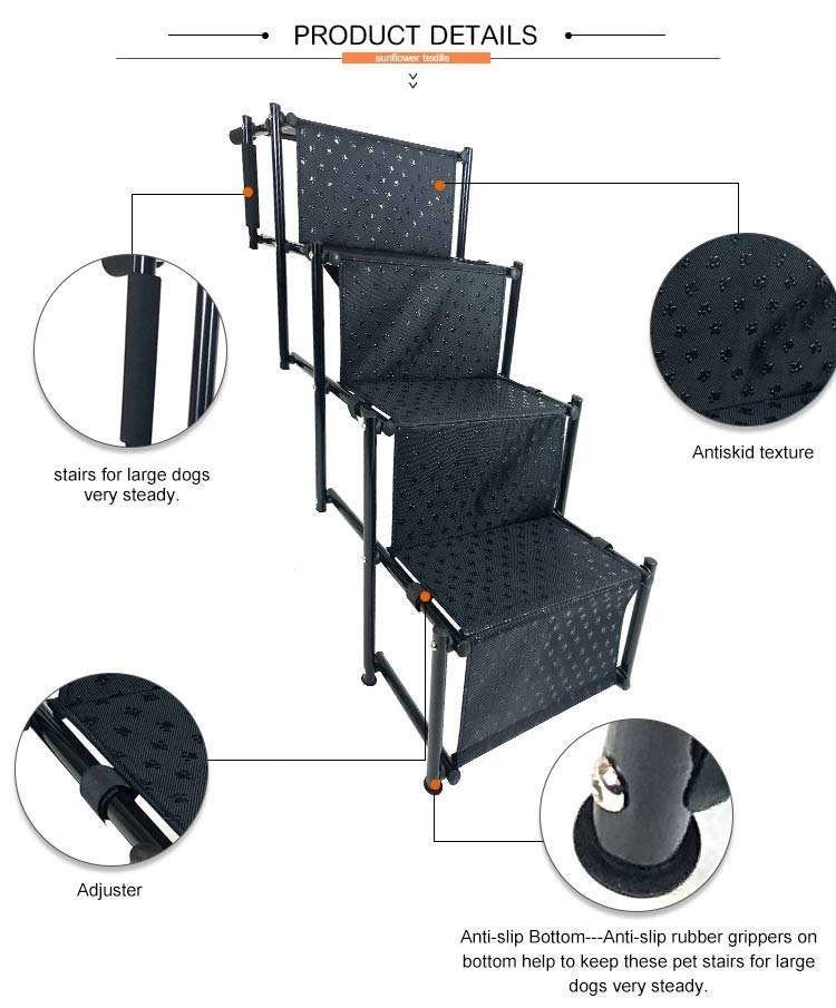 62*47*40cm Foldable Long Dog Ladder Pet Dog 3 Step Stairs For Small Dog Cat