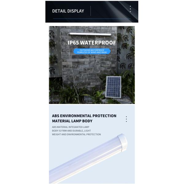 Lightning Protection 120cm Solar Panel Tube Light Fluorescent 10A Panel