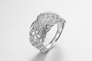 China &quot;Countless Knots&quot; 925 Sterling Silver CZ Rings Tie up Wedding Present wholesale