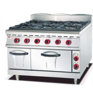 China Natural Gas 6 Burner Range With Oven Pure Iron Head wholesale
