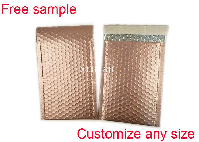Shipping Mailing Metallic Bubble Mailers Envelope Rose Gold 9 * 10 Inch Size