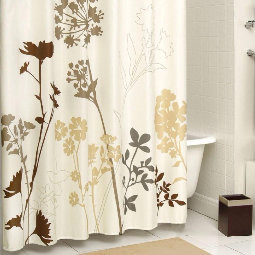 Walmart Bathroom Leaves Plastic Waterproof Thick Window Shower Curtains With Hooks